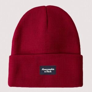 Abercrombie And Fitch Turn - Up Logo Beanie  Color Dark Red
